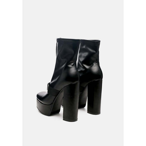 Boomer Chunky High Block Heel Boots - Picture 3 of 5